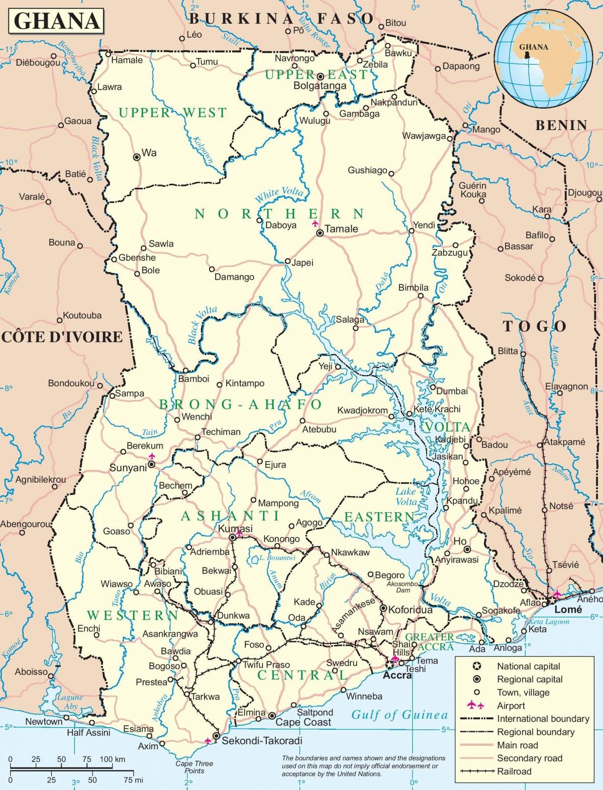 карта Ганы