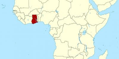 Карта Афрыкі, паказваючы Гана